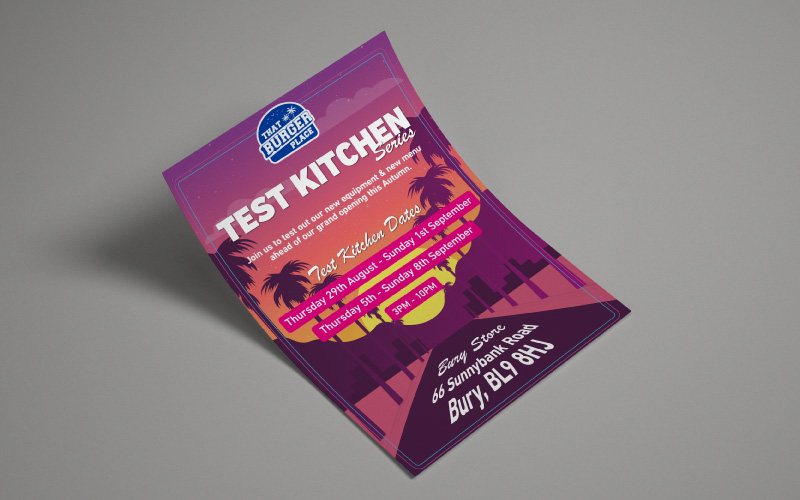 Leflet Design for Test Kitchen Set up